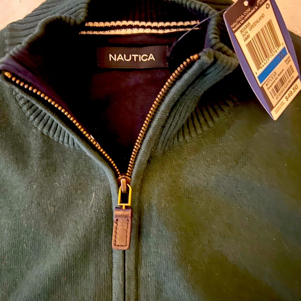 Nautica Prep Green and Navy Men’s Sweater XL NWT